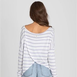 Billabong Striped Top with Open Back